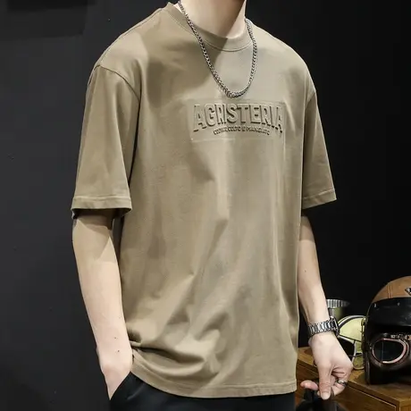 重磅230g短袖t恤男士半袖上衣潮牌大码2024新款男装体恤男款透气商品大图