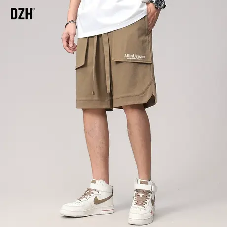 男士工装五分裤男款夏季卡其色短裤运动裤子2023新款大裤衩半截裤商品大图