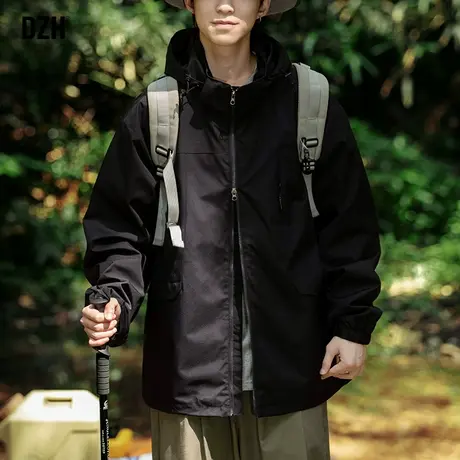 男士户外防风冲锋衣男运动外套男款工装夹克衫川西旅游穿搭登山服商品大图