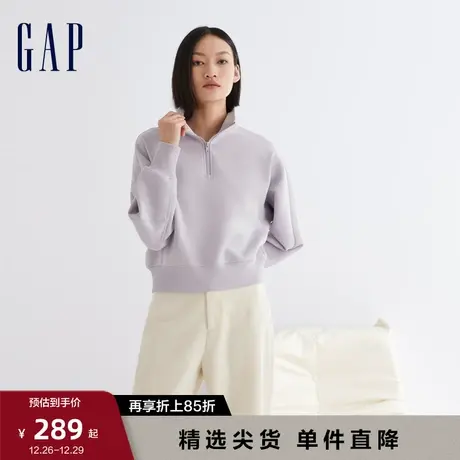 Gap女装早春LOGO太空棉亲肤半高领卫衣高级宽松休闲上衣840934图片