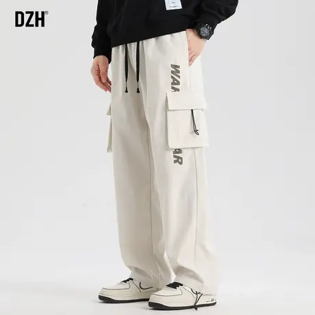 男士阔腿裤子男春季美式工装裤男款痞帅高街休闲裤2024新款登山裤商品大图
