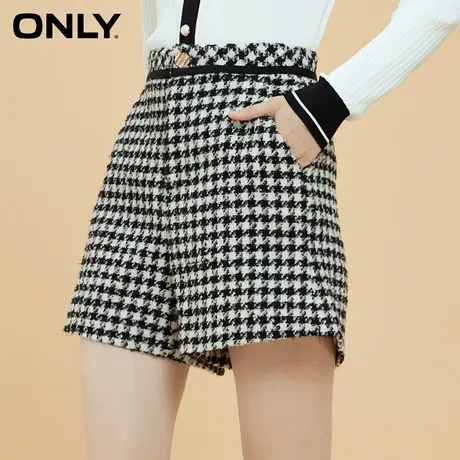 ONLY奥莱夏季时尚潮流复古千鸟格A字短款休闲裤女商品大图