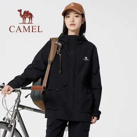 骆驼女装工装风2023秋季外套女薄款百搭连帽防水运动户外登山服D商品大图