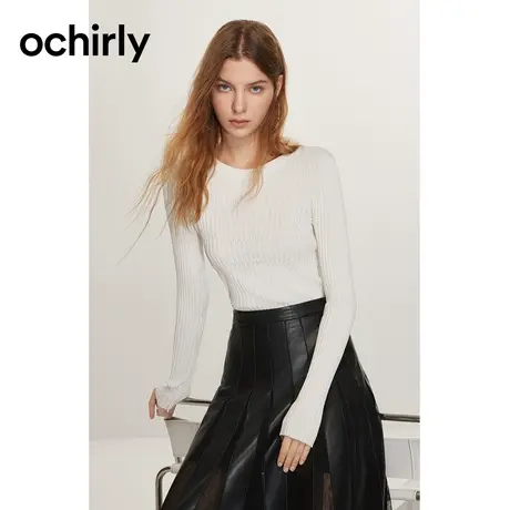 【试用官专享】醋酸纱打底衫欧时力肌理感针织衫女24新款早春商品大图