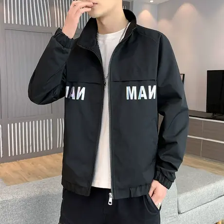 休闲运动夹克男士外套2023新款秋季立领潮牌ins宽松上衣韩版潮流商品大图
