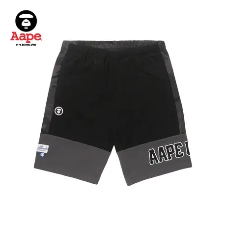 Aape旗舰店男装春夏迷彩拼接字母图案潮流短裤6987XXK图片