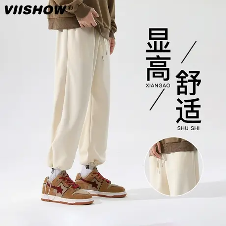 VIISHOW休闲裤子男垂感直筒宽松潮牌卫裤春秋新款束脚抽绳运动裤商品大图