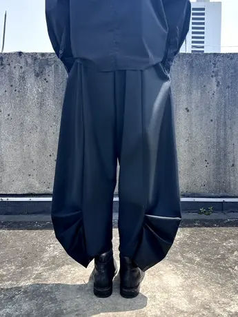 新中式山本耀司暗黑系裤子男小众个性夏季冰丝阔腿哈伦束脚灯笼裤商品大图