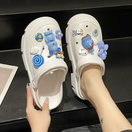 厚底洞洞鞋女夏季外穿ins潮2023年新款可爱暴力熊防滑包头凉拖鞋商品大图