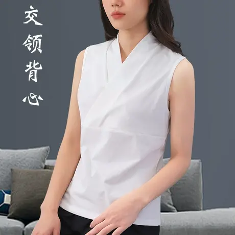 汉服交领背心新中式无袖打底内衬上衣禅服内搭女图片