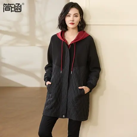 胖mm大码外套简涵2023秋冬新款加肥加大减龄显瘦中长款棒球服外套图片