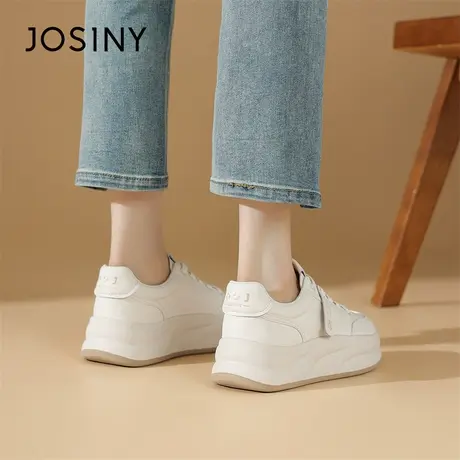 Josiny/卓诗尼厚底小白鞋2024新款春季学生通勤少女风可爱板鞋子商品大图