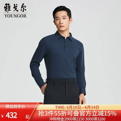 【商场同款】雅戈尔男士长袖衬衫秋冬新款官方商务休闲POLO衫男图片