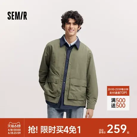 [商场同款]森马夹克男山系户外风假两件外套2025春季新款上衣宽松图片