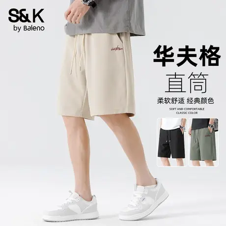 班尼路S&K系列华夫格短裤男夏季宽松美式休闲五分裤子男士大裤衩A图片
