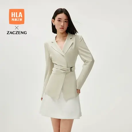 HLA/海澜之家曾超联名平驳领西服2025春夏新修身通勤时尚外套女装商品大图