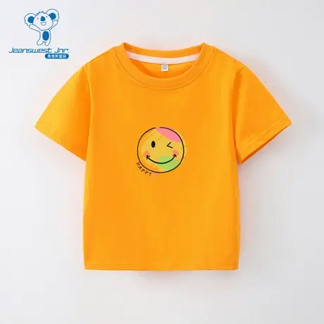 GD真维斯童装2025夏季新款 可爱笑脸印花纯棉舒适短袖T恤上衣图片