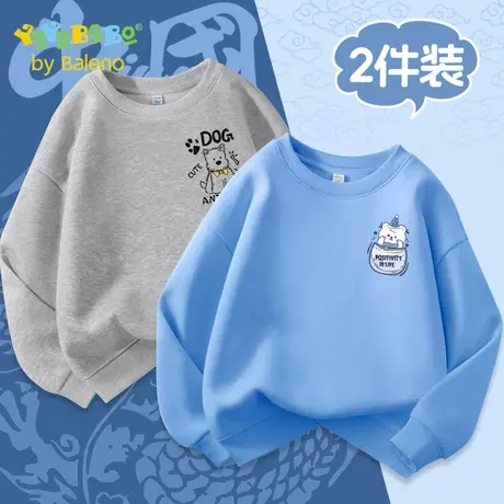 班尼路童装YBB系列儿童卫衣男孩宽松运动秋装春秋款男童圆领上衣商品大图
