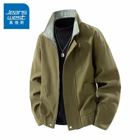 N5真维斯外套男2025秋季新款美式潮牌设计宽松上衣服男士春秋夹克商品大图