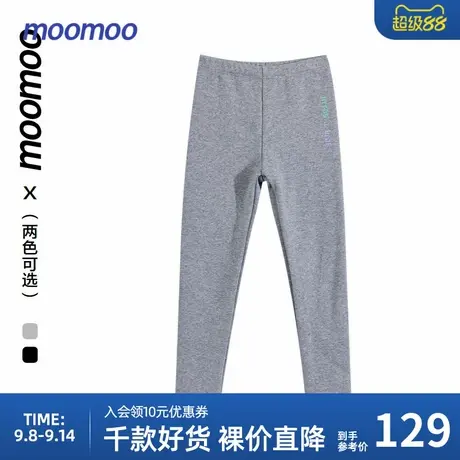 moomoo童装女童2024冬季新款加绒打底裤高弹舒适加绒保暖打底裤女商品大图