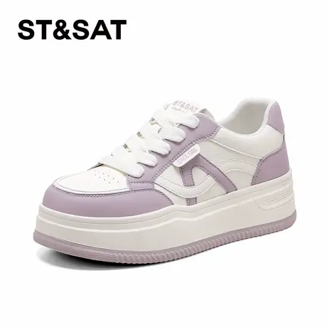 星期六休闲板鞋女新款春季厚底增高时尚软底面包鞋运动小白鞋商品大图