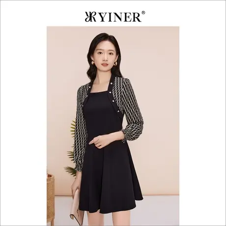 YINER音儿女装2023春季新款法式别致今年流行漂亮连衣裙图片