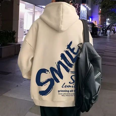 潮牌拉链开衫卫衣外套男春秋季连帽美式高街宽松港风国潮oversize图片