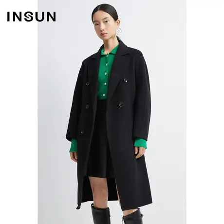 INSUN恩裳冬季高支100%羊毛毛呢外套商品大图