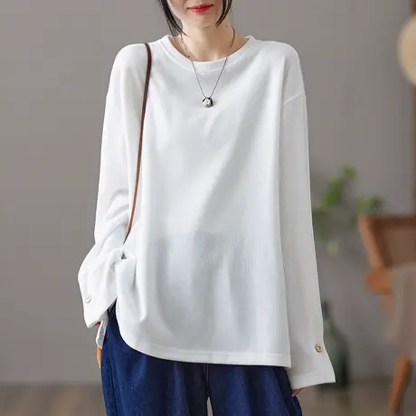 dza 复古宽松短款卫衣女士2023春秋新款漂亮纯棉长袖百搭开叉上衣图片