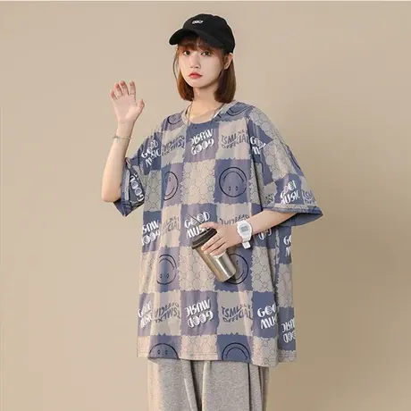 欧洲站女装2023年新款欧货潮宽松情侣大版t恤女夏短袖ins半袖体恤图片