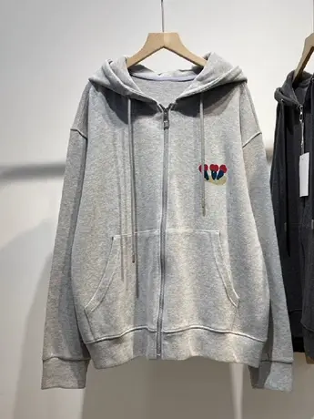 美式卡通慵懒风连帽卫衣女hiphop潮牌加绒外套潮ins大码秋冬开衫商品大图