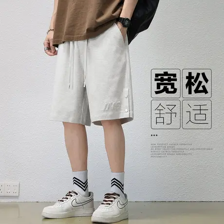夏天男款针织五分休闲短裤运动夏季薄款男士宽松潮牌篮球中裤夏款商品大图
