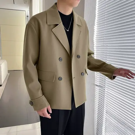 西服外套高级感春秋季2024新款潮牌双排扣休闲轻熟风时尚单西上衣商品大图