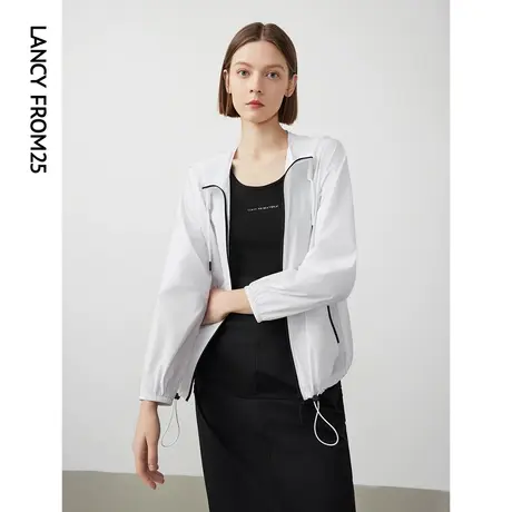 朗姿薄款透气时尚气质设计感显瘦轻运动女2024春新款高级感短外套图片