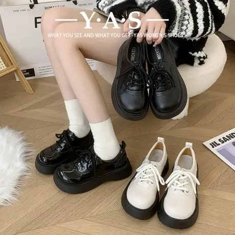 英伦风小皮鞋女2024新款春季日系jk百搭玛丽珍厚底小众设计感单鞋商品大图