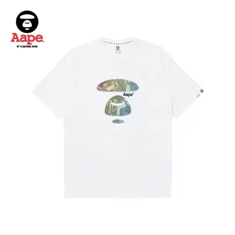 Aape旗舰店男装春夏猿颜彩色迷彩字母印花个性休闲短袖T恤1459XXK商品大图
