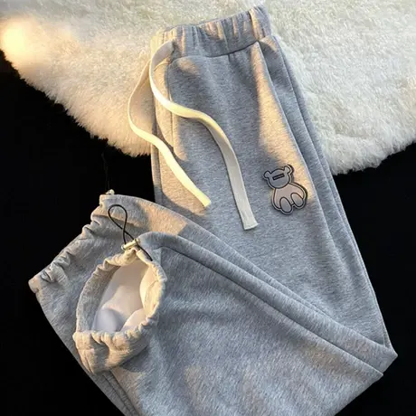 阔腿裤子女2022春秋宽松小个子卫裤显瘦直筒休闲运动束脚裤潮ins商品大图