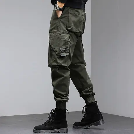 冬季休闲裤男宽松ins潮牌个性束脚外穿保暖工装休闲宽松束脚长裤商品大图