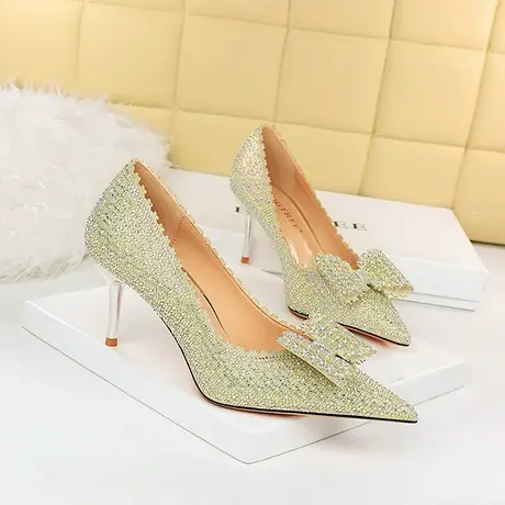 仙女风裙子配高跟鞋女细跟2023年春季新款设计感气质名媛水钻单鞋图片