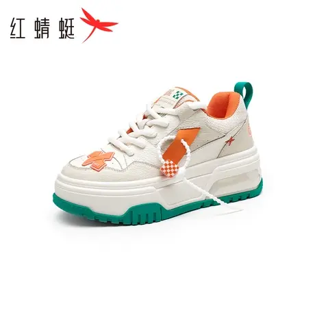 红蜻蜓小白板鞋春秋面包鞋休闲板鞋撞色厚底休闲鞋潮酷百搭女鞋子商品大图