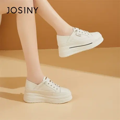 Josiny/卓诗尼内增高5CM厚底小白鞋女款2024新款春季运动休闲板鞋商品大图