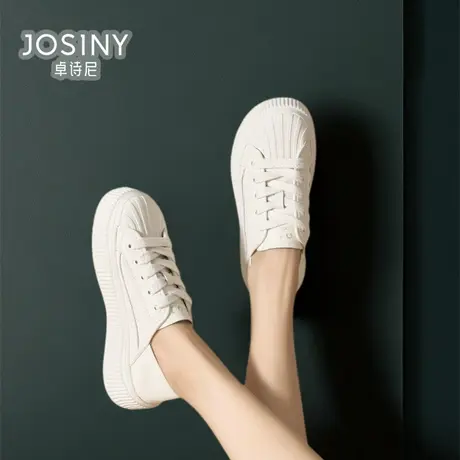 卓诗尼休闲板鞋女款2024新款春款小白鞋女平底商场同款491A20751商品大图