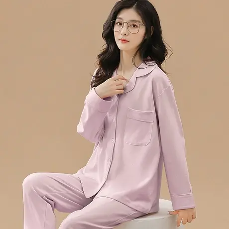 南极人睡衣女士春秋款长袖纯棉大码家居服套装2023年新款可外穿夏商品大图