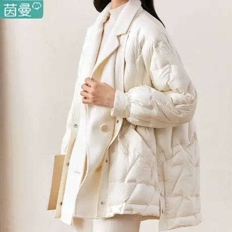 茵曼官方旗舰店小香风轻薄短款羽绒服2023冬季女装新款棉衣外套图片