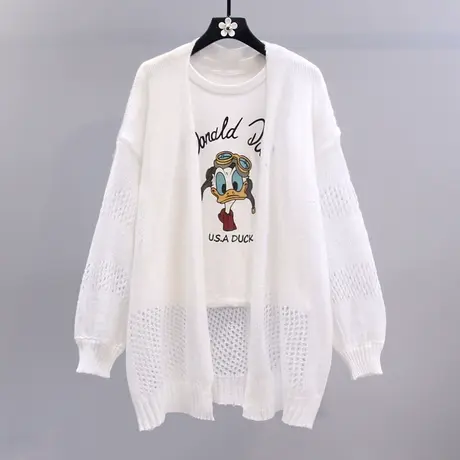 中长款针织开衫女2023年春季新款宽松慵懒风外搭披肩防晒毛衣外套图片