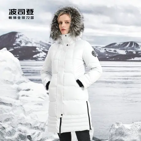 波司登女中长羽绒服鹅绒银狐毛领专业户外gore-tex防风加厚保暖冬图片