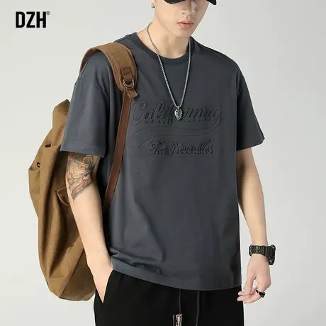 青少年宽松t恤短袖男2023新款潮牌潮流圆领打底上衣半袖男款体恤商品大图