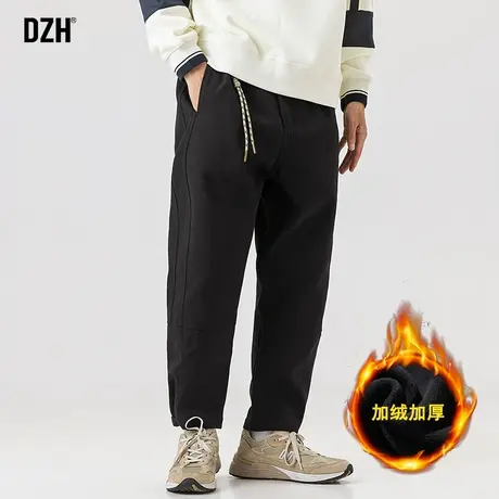 青少年加绒裤子男2023新款爆款休闲冬季工装裤潮牌男裤秋冬款加厚商品大图