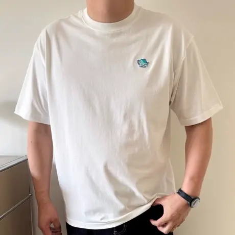 DAEVU夏季大码男装小海豚简约胖子加肥加大圆领男士短袖t恤半袖商品大图