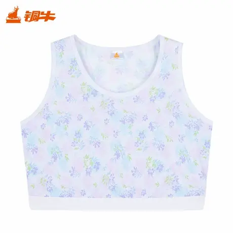 铜牛汗布短款女背心 2025春夏新款纯棉圆领印花背心女VB091商品大图